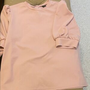 Chic Blush Pink Blouse with Puff Sleeves